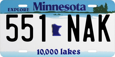 MN license plate 551NAK