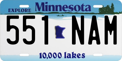 MN license plate 551NAM