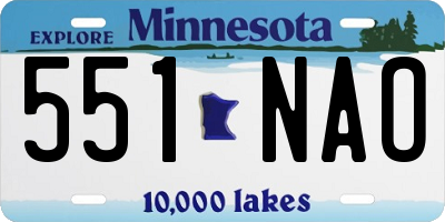 MN license plate 551NAO