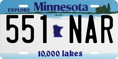 MN license plate 551NAR