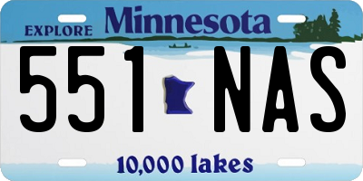 MN license plate 551NAS