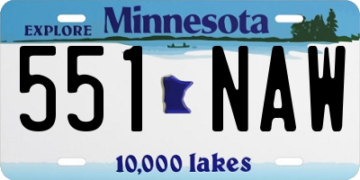 MN license plate 551NAW