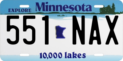 MN license plate 551NAX