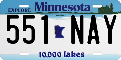 MN license plate 551NAY