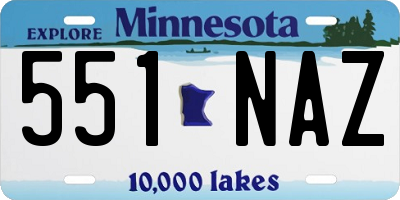 MN license plate 551NAZ