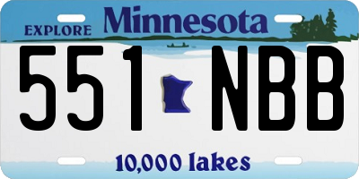 MN license plate 551NBB