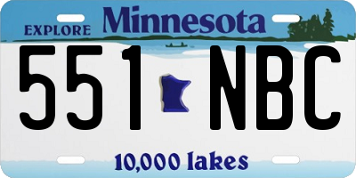 MN license plate 551NBC