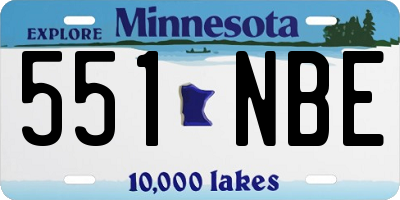 MN license plate 551NBE