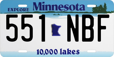 MN license plate 551NBF