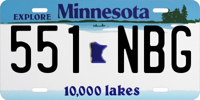MN license plate 551NBG