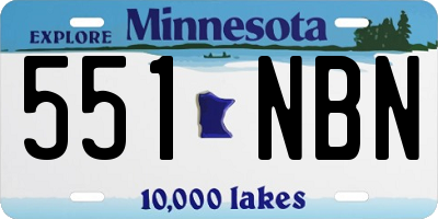 MN license plate 551NBN