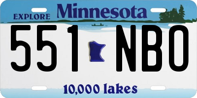 MN license plate 551NBO