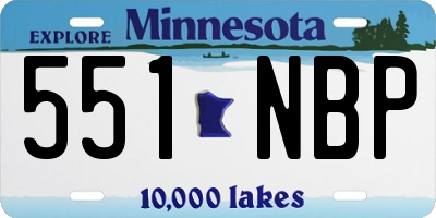 MN license plate 551NBP