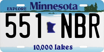 MN license plate 551NBR