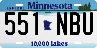 MN license plate 551NBU