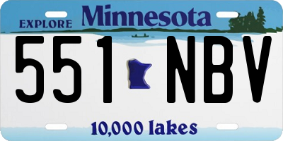 MN license plate 551NBV
