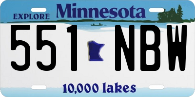MN license plate 551NBW