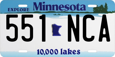 MN license plate 551NCA