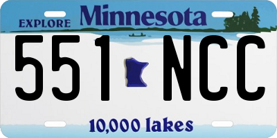 MN license plate 551NCC