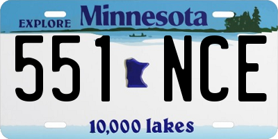 MN license plate 551NCE