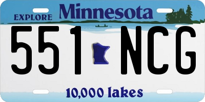 MN license plate 551NCG