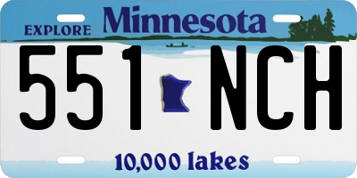 MN license plate 551NCH