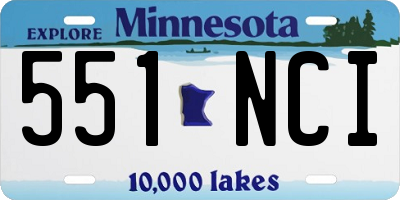 MN license plate 551NCI