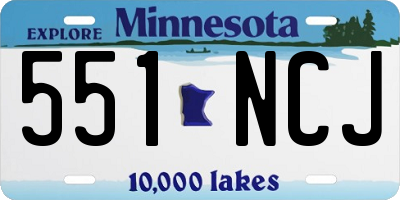 MN license plate 551NCJ