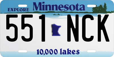 MN license plate 551NCK
