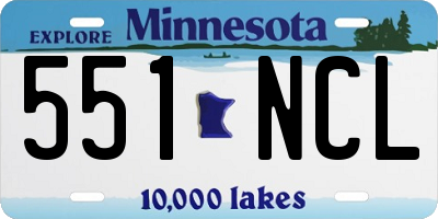MN license plate 551NCL