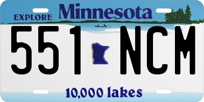 MN license plate 551NCM