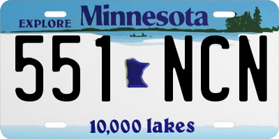 MN license plate 551NCN