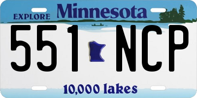 MN license plate 551NCP