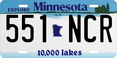 MN license plate 551NCR