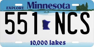 MN license plate 551NCS