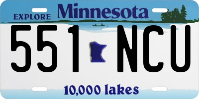 MN license plate 551NCU