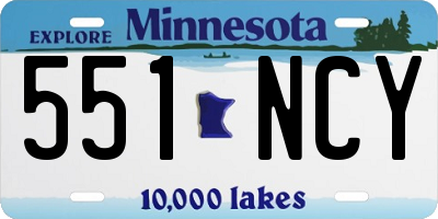 MN license plate 551NCY