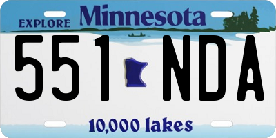 MN license plate 551NDA