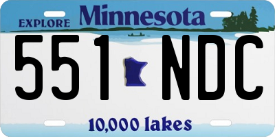 MN license plate 551NDC