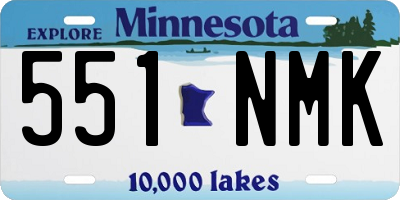 MN license plate 551NMK
