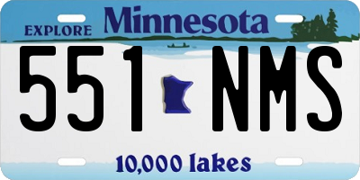 MN license plate 551NMS