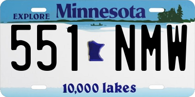 MN license plate 551NMW