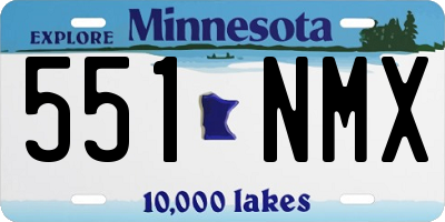MN license plate 551NMX