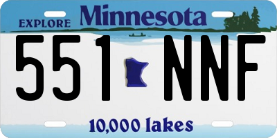 MN license plate 551NNF