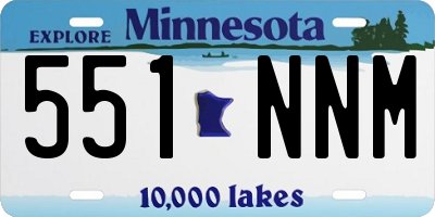 MN license plate 551NNM