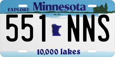 MN license plate 551NNS