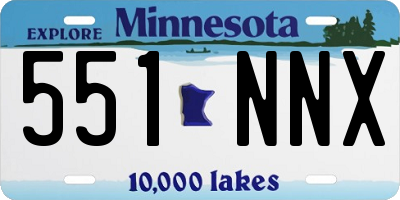 MN license plate 551NNX