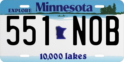 MN license plate 551NOB