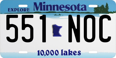 MN license plate 551NOC