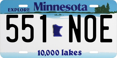MN license plate 551NOE